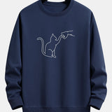 Velira Sweatshirts tamsiai mėlyna / S Katės Fist Bump Spaudimo Relax Fit Palaidinukė