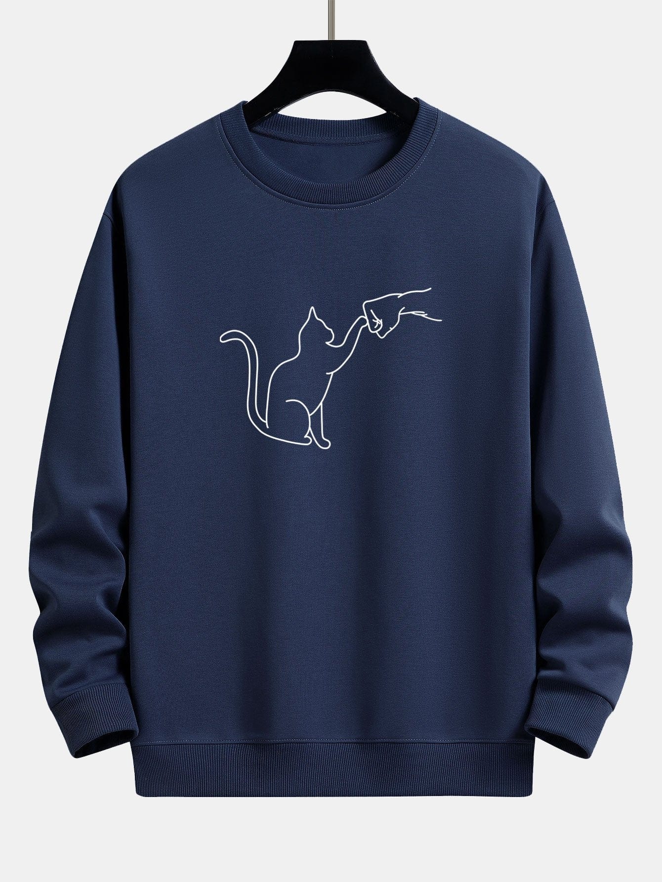Velira Sweatshirts tamsiai mėlyna / S Katės Fist Bump Spaudimo Relax Fit Palaidinukė