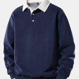Velira Sweatshirts tamsiai mėlyna / S Kontrasto polo apykaklės džemperis