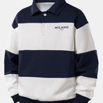 Velira Sweatshirts Tamsiai mėlyna / S Laisvas Milano Spausdinimo Spalvų Blokas Polo Palaidinė