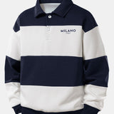 Velira Sweatshirts Tamsiai mėlyna / S Laisvas Milano Spausdinimo Spalvų Blokas Polo Palaidinė