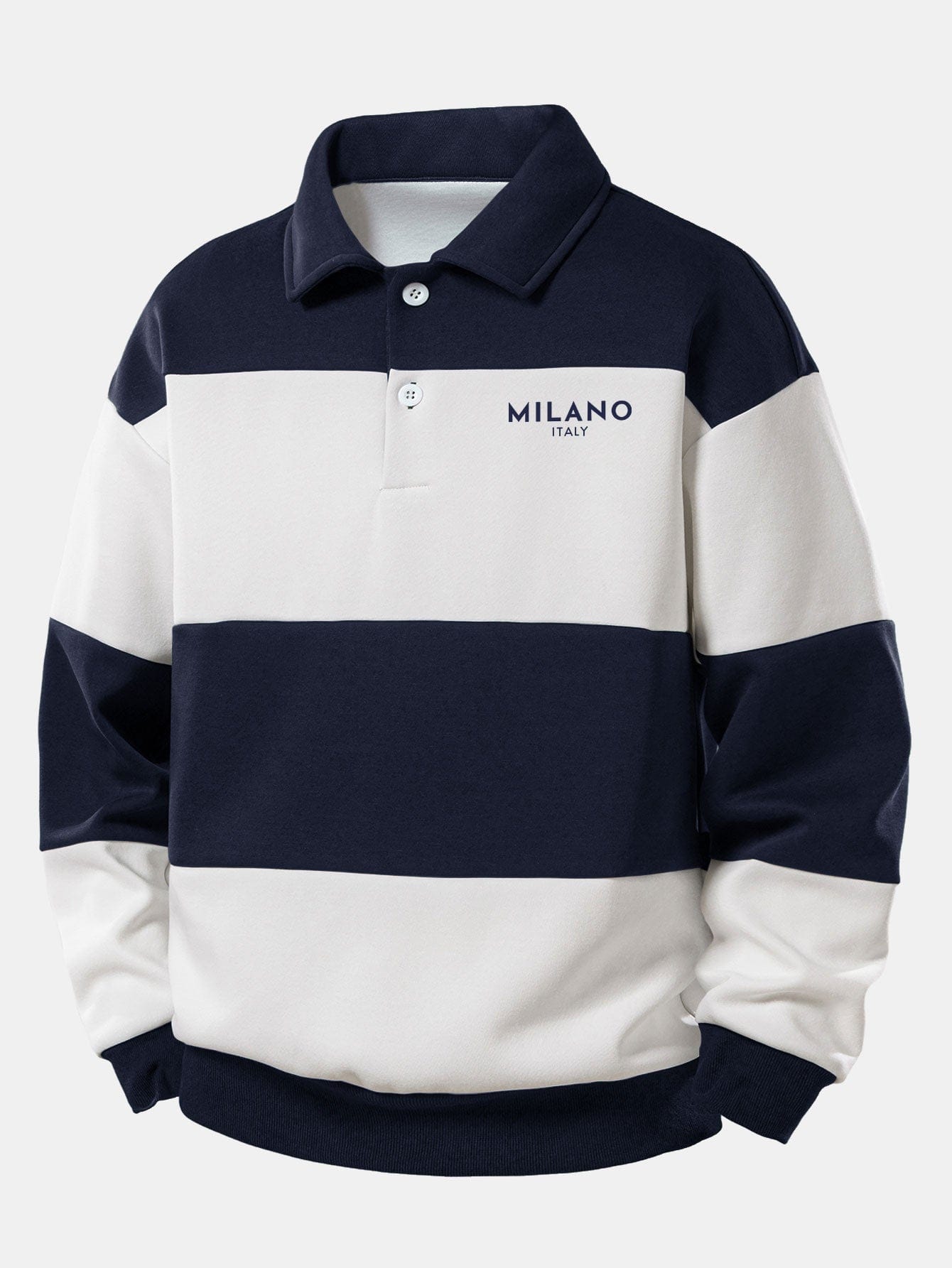 Velira Sweatshirts Tamsiai mėlyna / S Laisvas Milano Spausdinimo Spalvų Blokas Polo Palaidinė