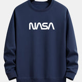 Velira Sweatshirts tamsiai mėlyna / S NASA Print Relax Fit Sweatshirt