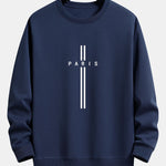 Velira Sweatshirts tamsiai mėlyna / S Paryžiaus Dryžuotas Laisvas Pritaikymas Sportinis Megztinis