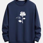 Velira Sweatshirts tamsiai mėlyna / S Rožinė spauda laisvo kirpimo džemperis
