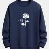 Velira Sweatshirts tamsiai mėlyna / S Rožinė spauda laisvo kirpimo džemperis
