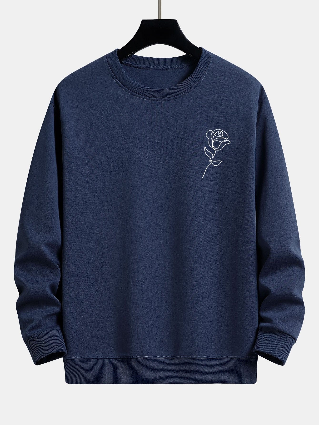 Velira Sweatshirts tamsiai mėlyna / S Rožių Rašto Atsipalaidavęs Palaidinukas