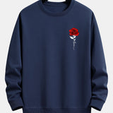 Velira Sweatshirts tamsiai mėlyna / S Rožių Rašto Laisvas Fit Megztinis