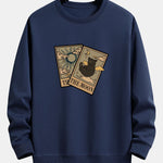 Velira Sweatshirts tamsiai mėlyna / S Saulės Mėnulio Katės Spaudas Laisvas Fit Megztinis