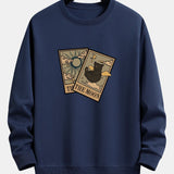 Velira Sweatshirts tamsiai mėlyna / S Saulės Mėnulio Katės Spaudas Laisvas Fit Megztinis