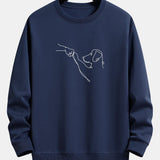 Velira Sweatshirts tamsiai mėlyna / S Šuo Linijos Piešimo Spauda Atsipalaidavęs Dydis Palaidinukė