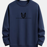Velira Sweatshirts tamsiai mėlyna / S Žiūrintis Vokiečių Aviganis Spauda Laisvas Pritaikymas Palaidinė