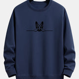 Velira Sweatshirts tamsiai mėlyna / S Žiūrintis Vokiečių Aviganis Spauda Laisvas Pritaikymas Palaidinė