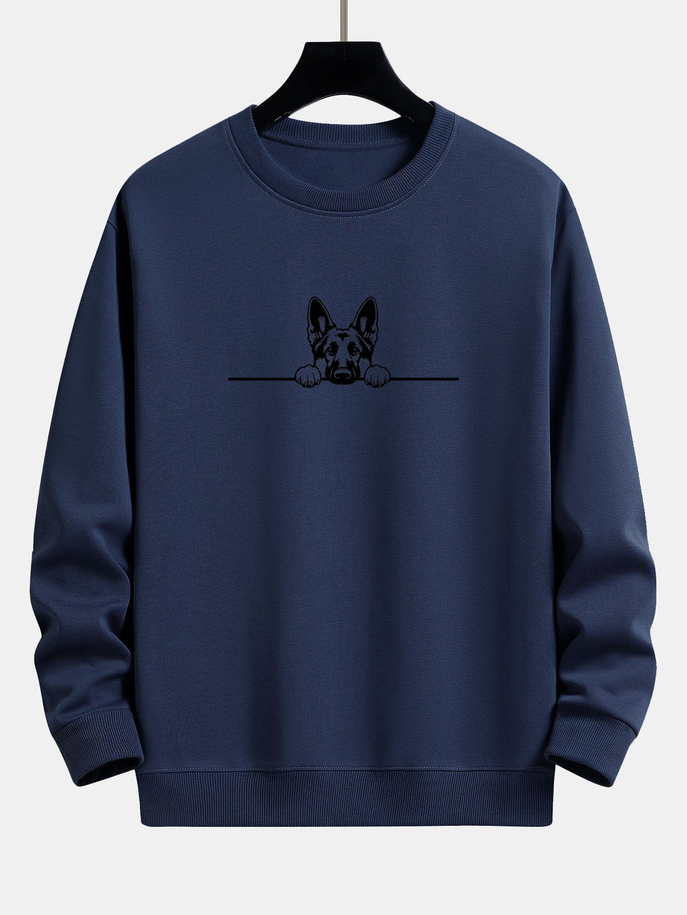 Velira Sweatshirts tamsiai mėlyna / S Žiūrintis Vokiečių Aviganis Spauda Laisvas Pritaikymas Palaidinė