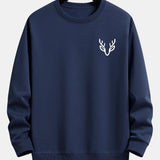 Velira Sweatshirts Tamsiai mėlyna / XS Elnių Galvos Spauda Laisvalaikio Puloveris
