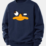 Velira Sweatshirts Tamsiai mėlyna / XS Emotikonų antis spauda laisvo kirpimo džemperis