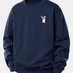 Velira Sweatshirts Tamsiai mėlyna / XS Fitneso Kiškio Spaudas Laisvas Pjūvis Sportinis Megztinis
