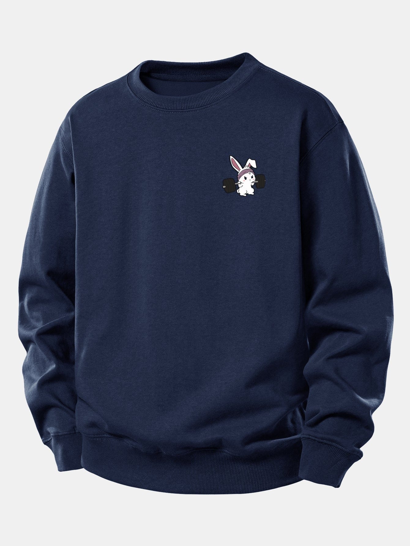 Velira Sweatshirts Tamsiai mėlyna / XS Fitneso Kiškio Spaudas Laisvas Pjūvis Sportinis Megztinis