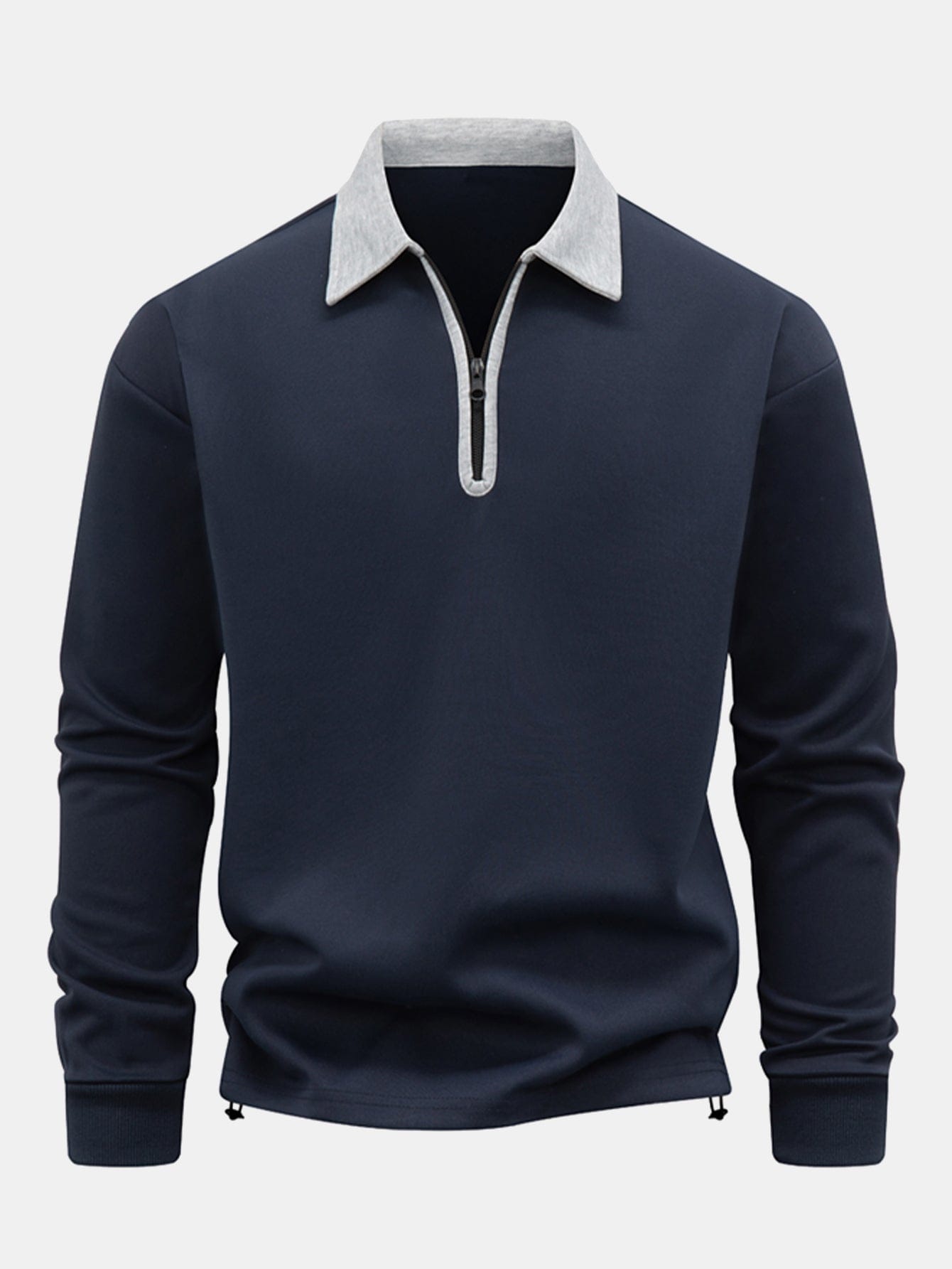 Velira Sweatshirts tamsiai mėlyna / XS Kontrasto Užtrauktuko Polo Apykaklės Švarkelis