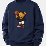 Velira Sweatshirts Tamsiai mėlyna / XS Krepšinio Meškos Spauda Laisvalaikio Palaidinė