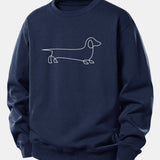 Velira Sweatshirts Tamsiai mėlyna / XS Linijos taksų spaudas laisvas džemperis
