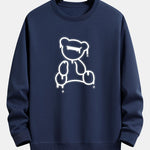 Velira Sweatshirts tamsiai mėlyna / XS Lino lokio atspaudo laisvas fit džemperis