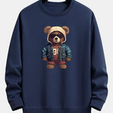 Velira Sweatshirts tamsiai mėlyna / XS Lokys Odinėje Striukėje Spauda Laisvas Švarkas