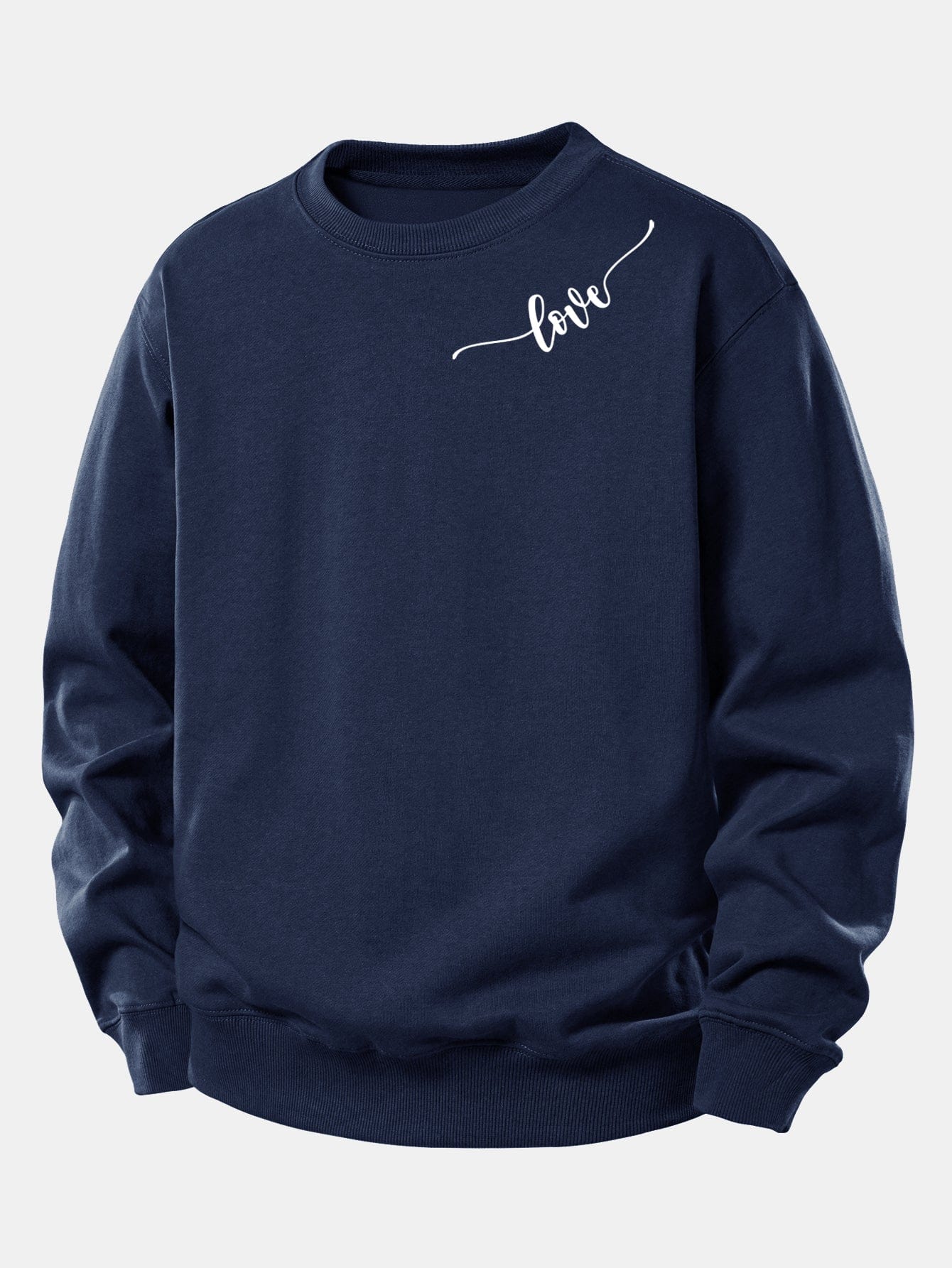 Velira Sweatshirts Tamsiai mėlyna / XS Meilės Spauda Laisvo Kirpimo Moteriškas Megztinis