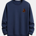 Velira Sweatshirts tamsiai mėlyna / XS Meškiuko Spaudas Atsipalaidavęs Džemperis