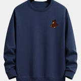 Velira Sweatshirts tamsiai mėlyna / XS Meškiuko Spaudas Atsipalaidavęs Džemperis