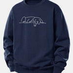 Velira Sweatshirts Tamsiai mėlyna / XS Miegantis Šuo Linijos Spauda Laisvas Fit Megztinis