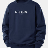 Velira Sweatshirts Tamsiai mėlyna / XS Milano spaudinys laisvas megztinis