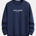 Velira Sweatshirts tamsiai mėlyna / XS Milano spaudinys laisvas prigludimas megztinis
