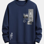 Velira Sweatshirts tamsiai mėlyna / XS Niujorko architektūros atspaudas laisvo kirpimo džemperis