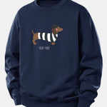 Velira Sweatshirts Tamsiai mėlyna / XS Prancūzų taksų spauda laisvo kirpimo džemperis