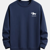 Velira Sweatshirts Tamsiai mėlyna / XS Šalikas su ryklių spauda, laisvas kirpimas