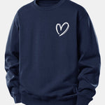Velira Sweatshirts Tamsiai mėlyna / XS Širdies Raštas Laisvo Pjūvio Megztinis