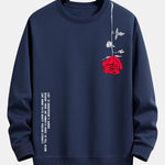 Velira Sweatshirts tamsiai mėlyna / XS Sloganas Rožių Spauda Laisvas Fit Palaidinė