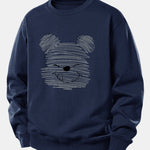 Velira Sweatshirts Tamsiai mėlyna / XS Taškuotas meškiukas spauda laisvas megztinis
