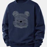 Velira Sweatshirts Tamsiai mėlyna / XS Taškuotas meškiukas spauda laisvas megztinis