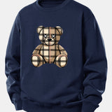 Velira Sweatshirts Tamsiai mėlyna / XS Tikrinto Lokio Spaudas Laisvas Palaidinukas