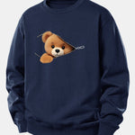 Velira Sweatshirts Tamsiai mėlyna / XS Užtrauktuko Meškos Rašto Laisvalaikio Džemperis