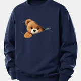 Velira Sweatshirts Tamsiai mėlyna / XS Užtrauktuko Meškos Rašto Laisvalaikio Džemperis