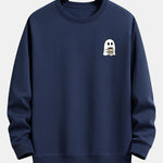 Velira Sweatshirts tamsiai mėlyna / XS Vaiduoklis, geriantis kavą, spauda, laisvas kirpimas, džemperis