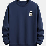 Velira Sweatshirts tamsiai mėlyna / XS Vaiduoklis, geriantis kavą, spauda, laisvas kirpimas, džemperis