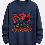 Velira Sweatshirts tamsiai mėlyna / XS Vakarų Kaimynas Spauda Laisvas Fit Palaidinukė