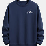 Velira Sweatshirts Tamsiai mėlyna / XS Vyrų šūkio spaudos laisvo kirpimo džemperis
