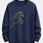 Velira Sweatshirts Tamsiai mėlyna / XS Žirgo Metų Grafikos Laisvalaikio Fit Palaidinė