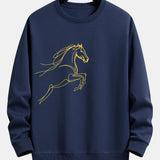 Velira Sweatshirts Tamsiai mėlyna / XS Žirgo Metų Grafikos Laisvalaikio Fit Palaidinė