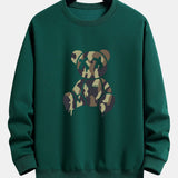 Velira Sweatshirts tamsiai žalia / S Kamikadze ištirpstančio meškos rašto laisvo kirpimo džemperis